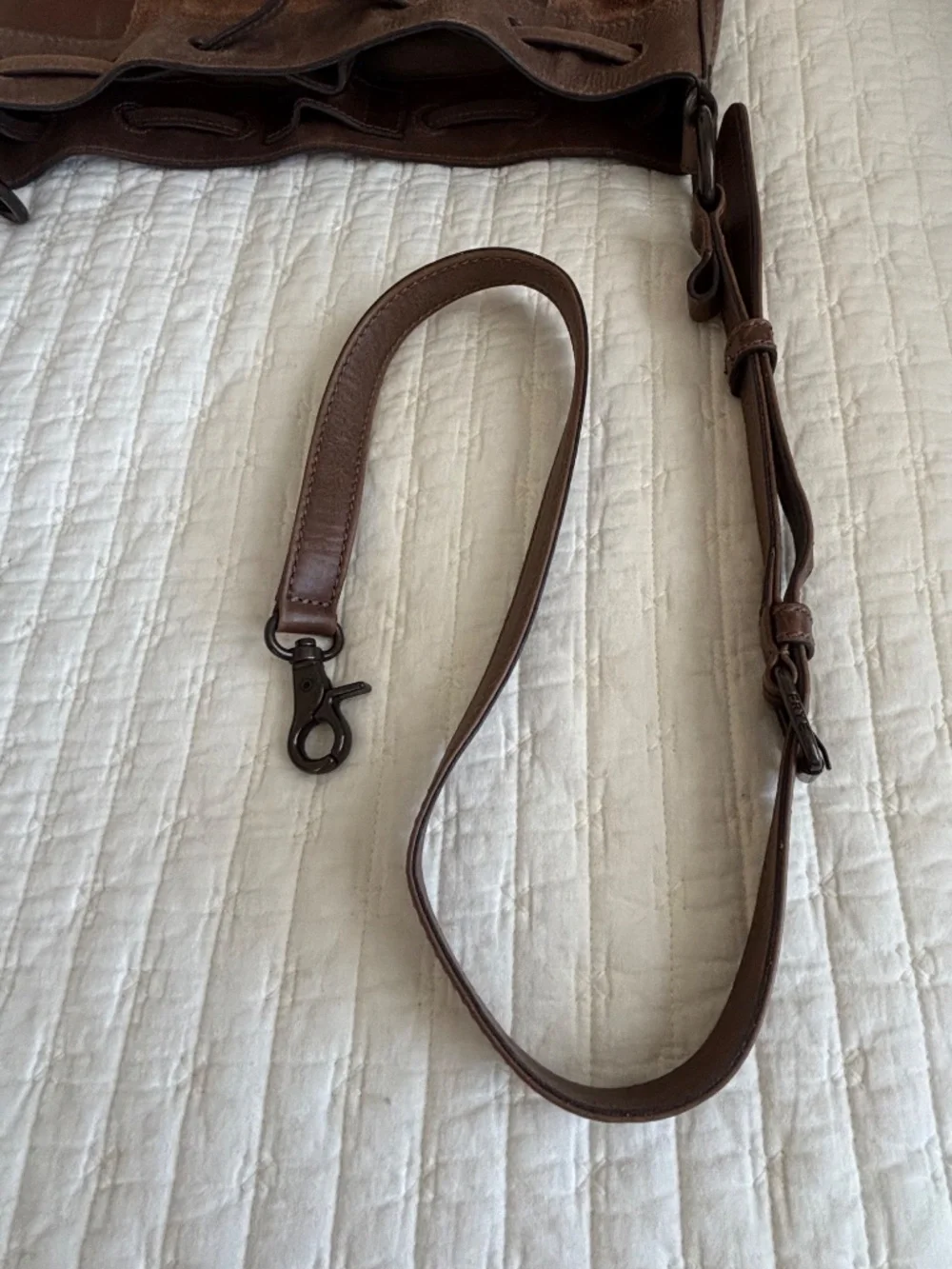 Frye Patchwork Leather Cognac Hobo Bag